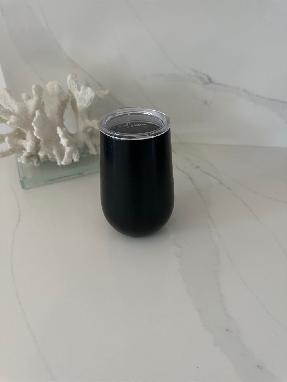 Rabbit black Insulated Stemless Wine Tumbler .